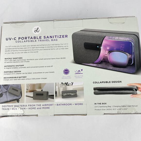 Vie Oli Portable UV-C Light Sanitizer Travel Bag - Picture 5 of 8